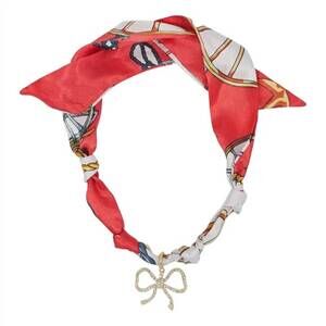 NEW WHAT'S HOT women's knotted scarf necklace in red